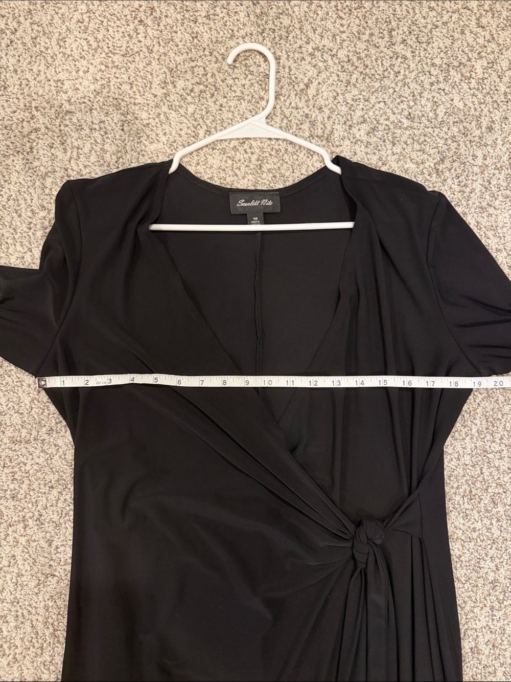 Scarlett Nite Black Long-Sleeve Wrap Dress with Side Knot - Picture 5 of 6